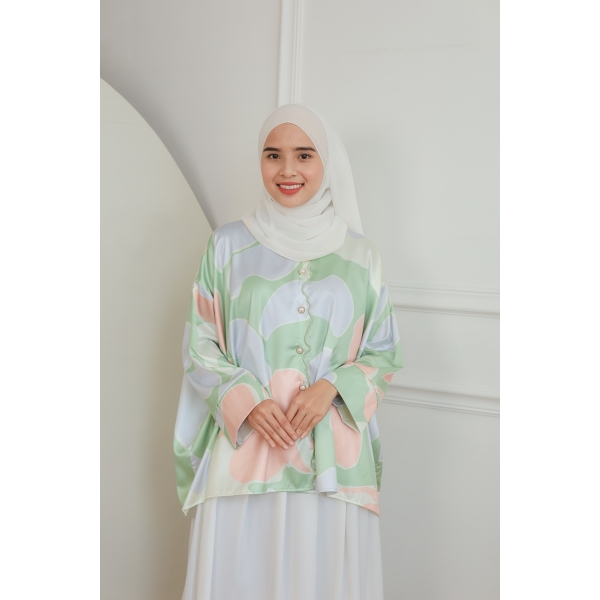Suzanne Top - Orange / Mint / Black